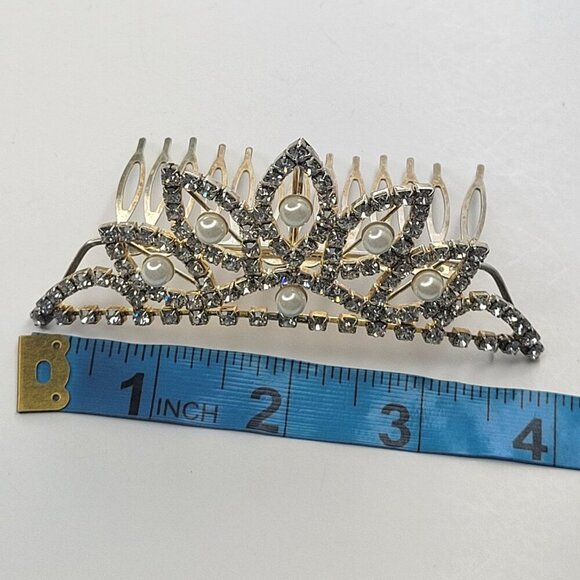 Pearl and Crystal Mini Tiara - Picture 7 of 11